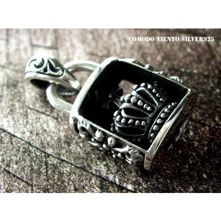 面白シリーズ【S&A】王冠Padlock＝南京錠ペンダントS&A シルバー 