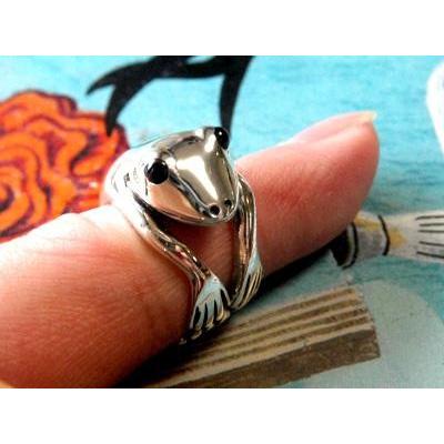 ファニーフロッグリング【オニキス】 カエル アクセサリー シルバー925 