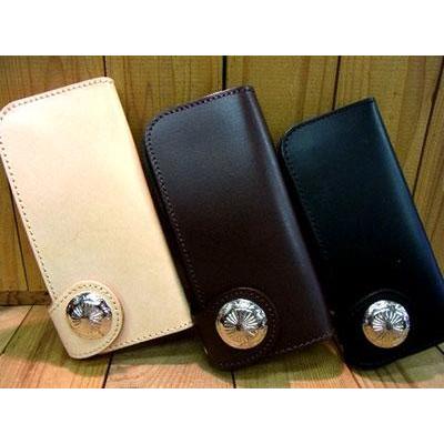 牛革 メンズ長財布 シンプル ロングウォレット【3色】【BIG コンチョ 付き】 メンズ 長財布 ロングウォレット コンチョ ウォ・・・　送料無料  :rw-003:COMODO VIENTO - 通販 - Yahoo!ショッピング