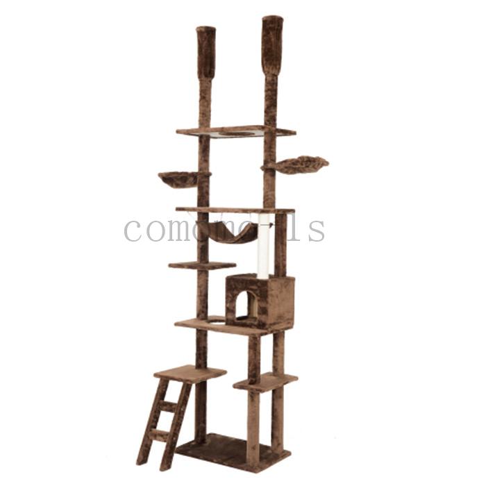 送料無料 美品登場 猫ゲージ キャットタワー 突っ張り 全高232 255cm ハンモク ブラウン 据え置き 猫タワー おしゃれ キャットタワー 開店祝い Www Technet 21 Org