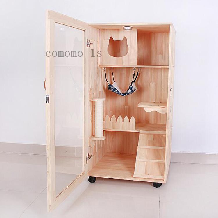 品質保証 高品質別荘 キャットハウス 超大きい繁殖アパート キャットベッド ドアの