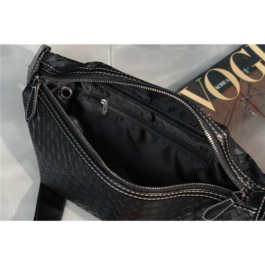 編み込み ボディバッグ ウエストバッグ ウエストポーチ メンズ