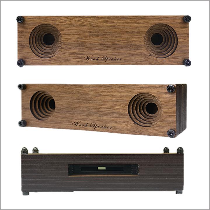 【スマホスタンドM】スピーカーになる2in1タイプ カラー:ダークブラウン 木目/ウッドタイプ インテリア 料理 オンライン授業 iPhone アンドロイド |  | 03