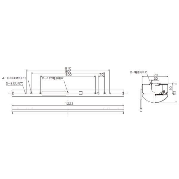 【LEKT407203PL-LS9】東芝 LEDベースライト TENQOOシリーズ 40タイプ直付形 W70 一般タイプ FLR40形×1灯用省電力タイプ 電球色（3000K） | TOSHIBA | 01
