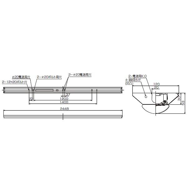 【LEKT812133N-LS9】東芝 LEDベースライト 110タイプ W120直付形 Ra83昼白色 一般タイプ 13400lmタイプ 5000K  【TOSHIBA】 | TOSHIBA | 01