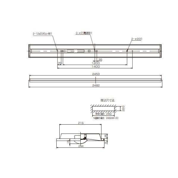 【LEKR823103W-LD2】東芝 LEDベースライト 110タイプ 埋込形 Cチャンネル回避器具 調光タイプ 白色 4000K 【TOSHIBA】