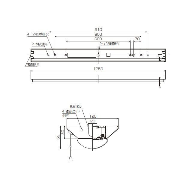 【LEKT412203PD-LS9】東芝 LEDベースライト 40タイプ 直付形 W120 プルスイッチ付 昼光色 6500K 【TOSHIBA】 | TOSHIBA | 01