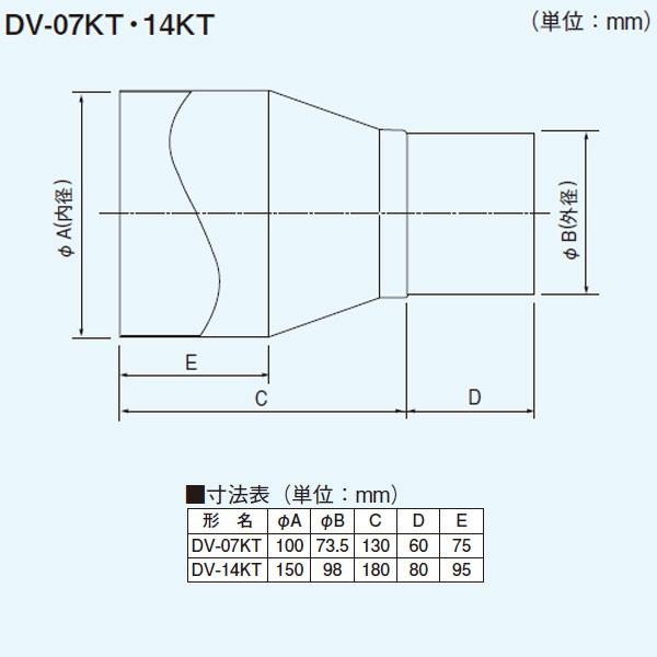 【DV-07KT】東芝 システム部材 ダクト用継手 片落管 鋼板製 【TOSHIBA】 | TOSHIBA | 01