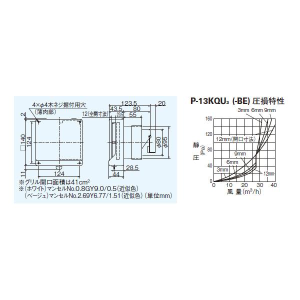 【P-13KQU3】 三菱 給気ユニットシステム部材 自然給気ユニット | 三菱 | 01