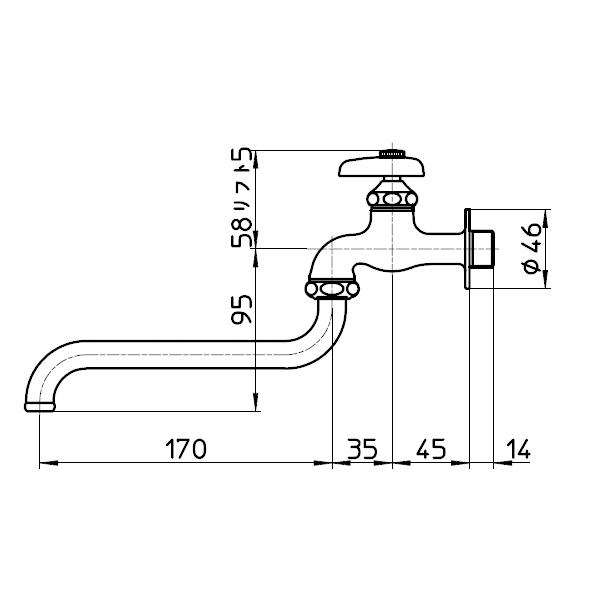 【A10J-13】 三栄 自在水栓 固定コマ仕様 単水栓 | SANEI（水栓金具） | 01