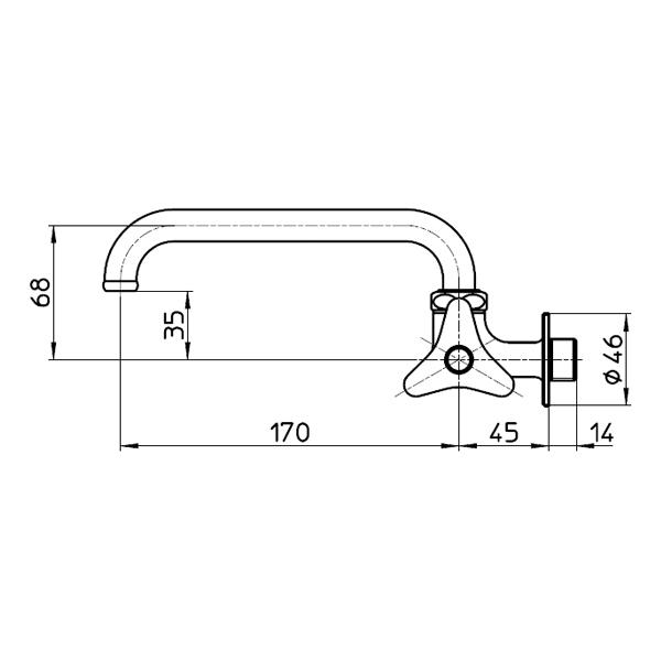 【A20J-13】 三栄 横形自在水栓 固定コマ仕様 単水栓 | SANEI（水栓金具） | 01
