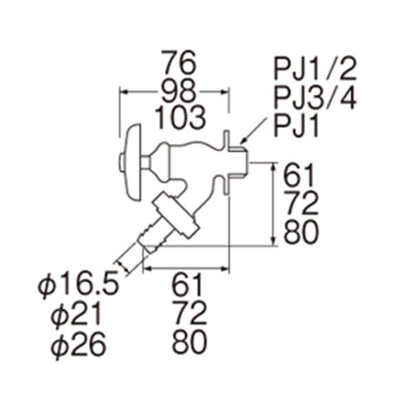 【Y80J-13】 三栄 散水栓 単水栓 | SANEI（水栓金具） | 01