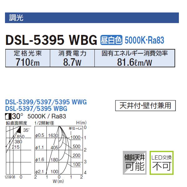【DSL-5395WBG】 DAIKO スポットライト プラグタイプ 12Vダイクロハロゲン50W相当 調光 大光電機 | 大光電機 | 01
