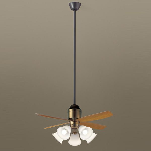  パナソニック 吊下型 LED（電球色） シーリングファン 12W・直付ボルト取付専用 風量4段切替・風向切替・1 fゆらぎ・3時間タイマー