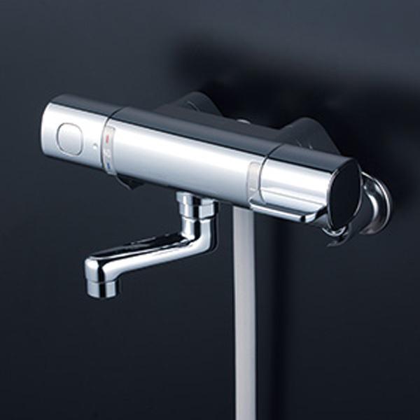 【FTB100KR8T】 浴室水栓 シャワー KVK サーモスタット式 80mmパイプ付 | KVK