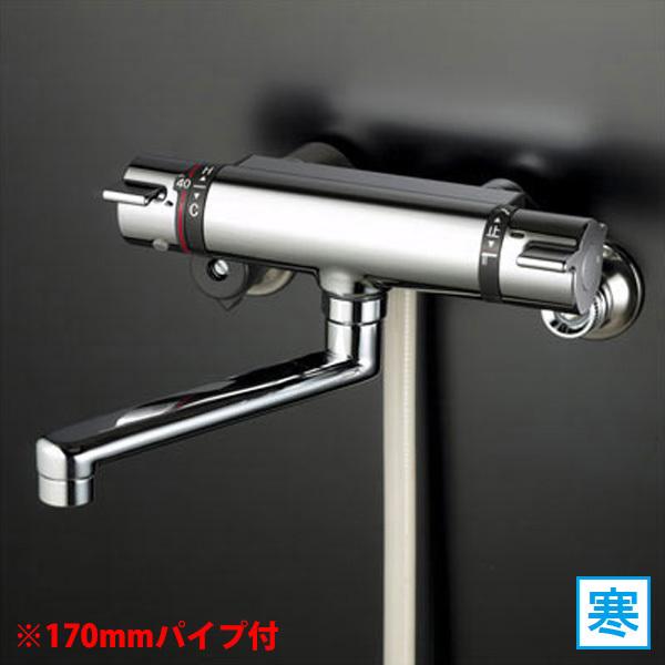 【KF800WTS2】 浴室水栓 KVK サーモスタット式 メッキワンストップシャワー付 170mmパイプ付 寒冷地用 | KVK