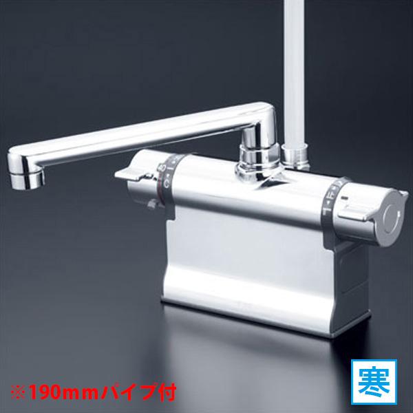【KF3011ZT】 浴室水栓 シャワー KVK デッキ形サーモスタット式 190mmパイプ付 寒冷地用 | KVK