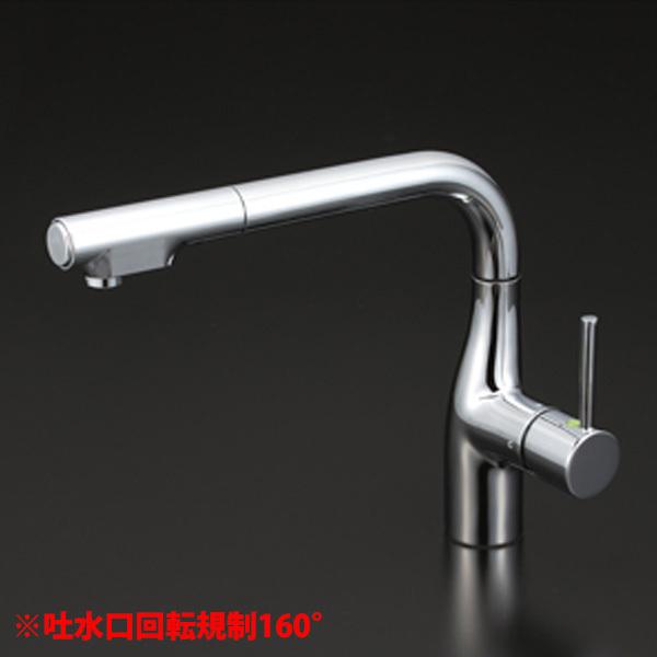 【KM6101EC】 KVK キッチン 混合水栓 シャワー付 ｅレバー | KVK