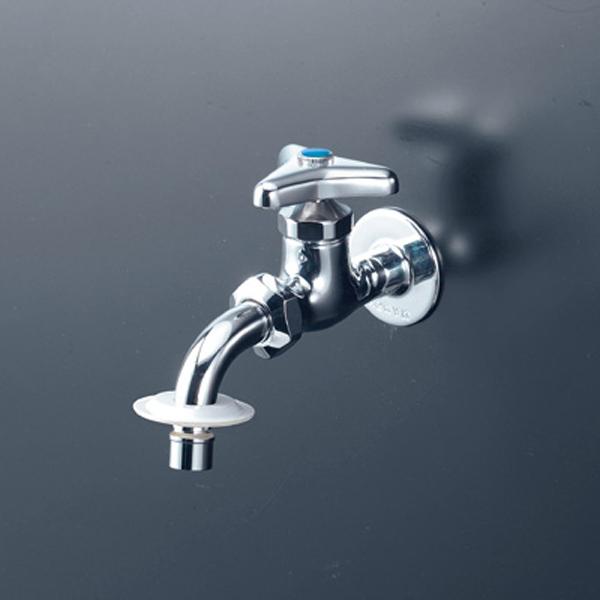 【K34BN】 KVK 水栓 洗濯機用 吐水口回転形給水栓 ツバ付ワンタッチノズル付 | KVK