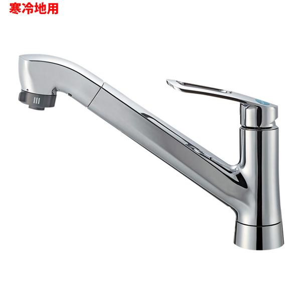 【K87120E2TJK-13】三栄 混合栓 ワンホール シングルレバースプレー ※寒冷地用 SANEI | SANEI（水栓金具）