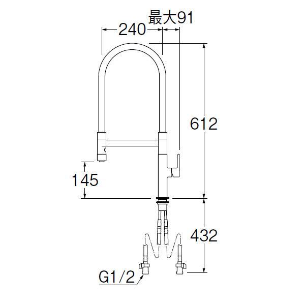 【K8781JV-DJP-13】三栄 混合栓 ワンホール シングルレバースプレー SANEI | SANEI（水栓金具） | 01