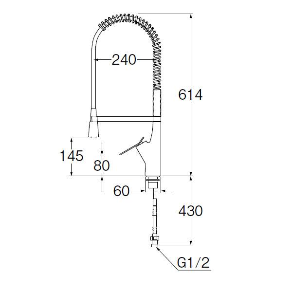【K8731JV-13】三栄 混合栓 SUTTOシリーズ ワンホール シングルレバースプレー混合栓 SANEI | SANEI（水栓金具） | 01