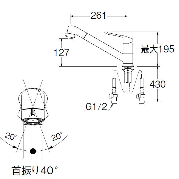 【K8711MEJK-13】三栄 混合栓 ワンホール シングルレバー切替シャワー混合栓 ※寒冷地用 SANEI | SANEI（水栓金具） | 01