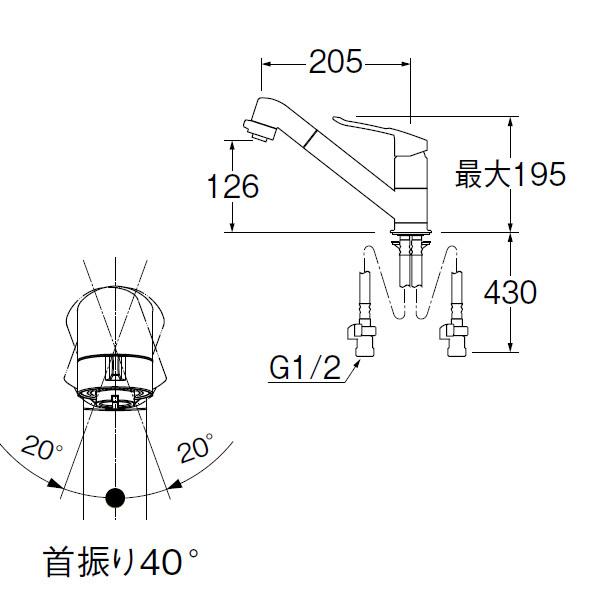 三栄　混合栓　ワンホール　シングルレバー切替シャワー混合栓　※寒冷地用　SANEI