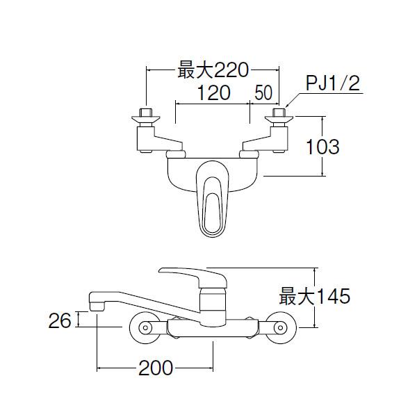 【CK2710-3U-13】三栄 混合栓 ボックスパッケージ シングルレバー SANEI | SANEI（水栓金具） | 01