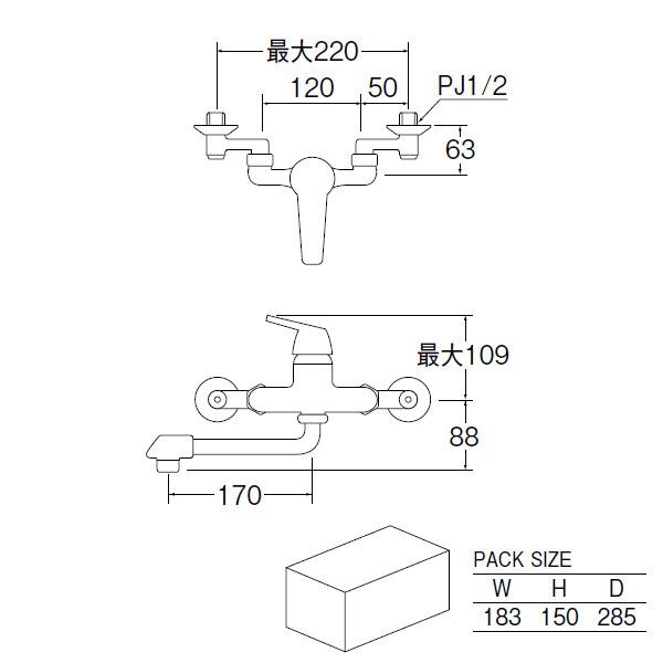 【CK1700DK-13】三栄 混合栓 ボックスパッケージ シングルレバー ※寒冷地用 SANEI | SANEI（水栓金具） | 01