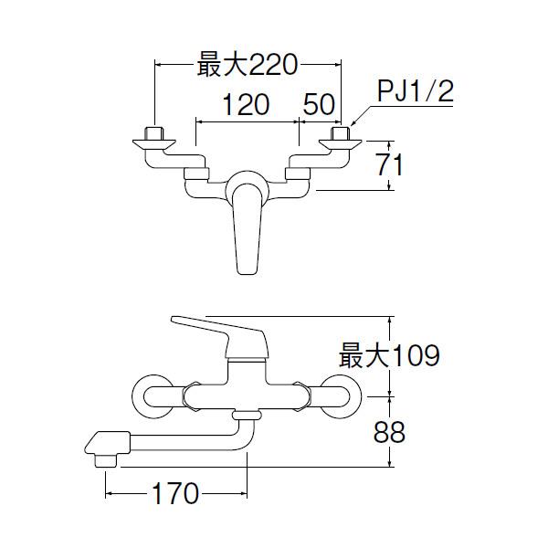 【CK1700D-4U-13】三栄 混合栓 ボックスパッケージ シングルレバー SANEI | SANEI（水栓金具） | 01