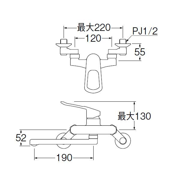 【K17CE-13】三栄 混合栓 シングルレバー SANEI | SANEI（水栓金具） | 01