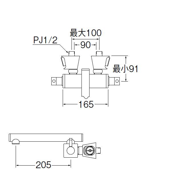 三栄　混合栓　ツーバルブ　※受注生産品　SANEI