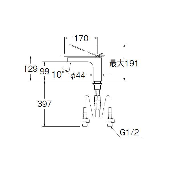 【K4732NJV-WJP-13】三栄 混合栓 ワンホール シングルレバー洗面 SANEI | SANEI（水栓金具） | 01