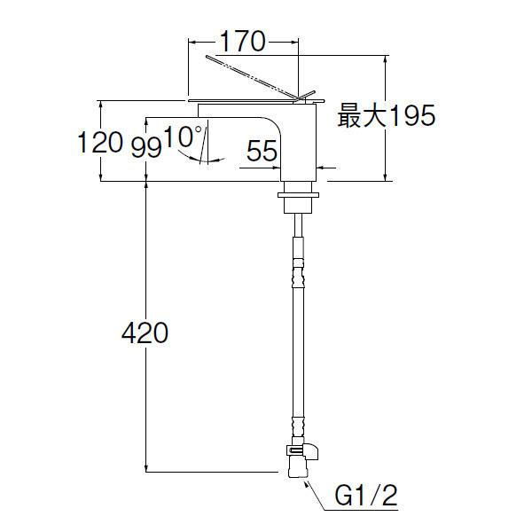 【K4731NJV-13】三栄 混合栓 SUTTOシリーズ ワンホール シングルレバー洗面 SANEI | SANEI（水栓金具） | 01