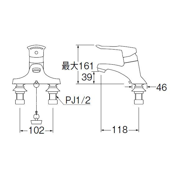 【K57CE-13】三栄 混合栓 シングルレバー洗面 SANEI | SANEI（水栓金具） | 01