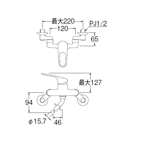 三栄　シングルレバー洗濯機用混合栓　※寒冷地用　SANEI