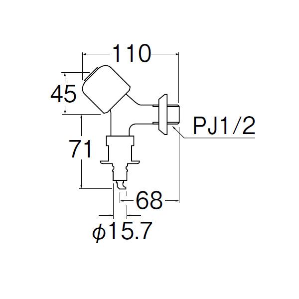 【Y1431CTV-1-13】三栄 洗濯機用 送り座水栓 SANEI | SANEI（水栓金具） | 01
