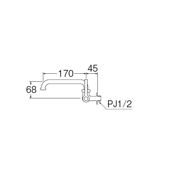 【A2310-13】三栄 自在水栓 自在パイプ 厨房用横形 共用形 SANEI | SANEI（水栓金具） | 01