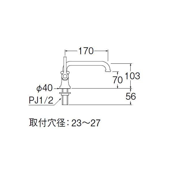 【A5310L-13】三栄 自在水栓 自在パイプ 厨房用立形 左ハンドル 共用形 SANEI | SANEI（水栓金具） | 01