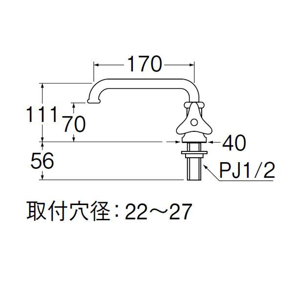 【A50J-13】三栄 自在水栓 自在パイプ 立形 固定コマ仕様 SANEI | SANEI（水栓金具） | 01