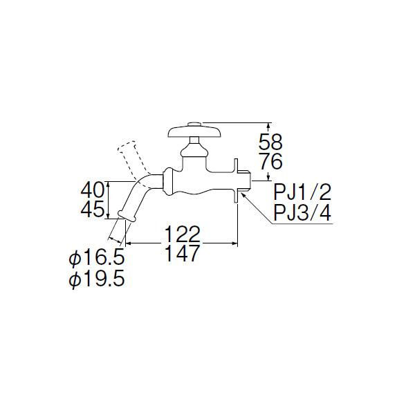 【JY12J-13】三栄 水栓 POS付商品 万能ホーム水栓 固定コマ仕様 SANEI | SANEI（水栓金具） | 01