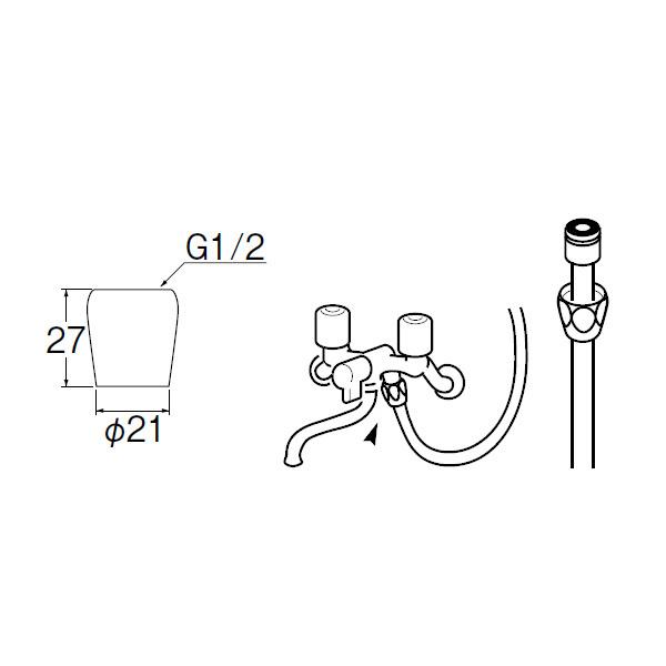 【PU86TF-2】三栄 各種補修部品 ホース金具 SANEI | SANEI（水栓金具） | 01