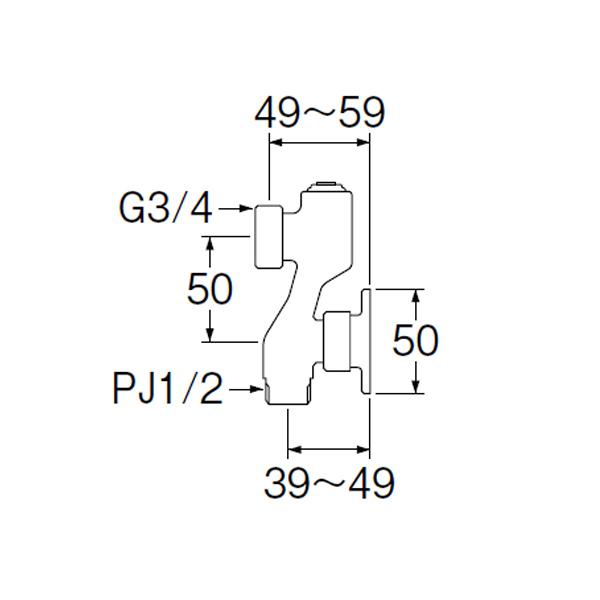 【U3-90X-50】三栄 水栓部品 増設偏心管 SANEI | SANEI（水栓金具） | 01