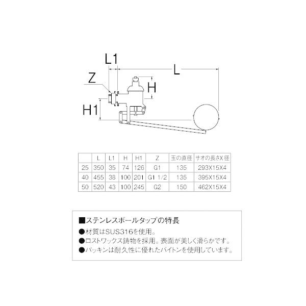 三栄水栓 トイレ用品 ボールタップ ステンレス玉 V475-77-150 SANEI