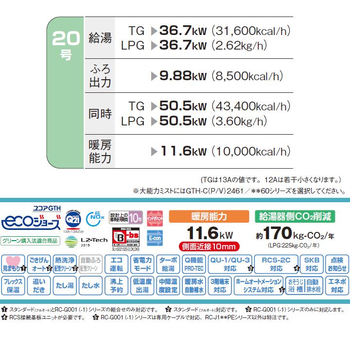 【GTH-C2059SAWD-1 BL】ノーリツ 熱源機 ガス温水暖房付ふろ給湯器 (都市ガス) 設置フリー型 GTH-C ※リモコン別売 | ノーリツ | 01