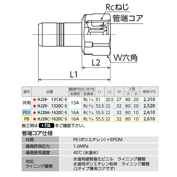 【HJ29A-1620C-S】オンダ製作所 変換アダプター HJ29型 テーパめねじ(管端コア内蔵) 小ロット(10台) ONDA | オンダ製作所 | 01
