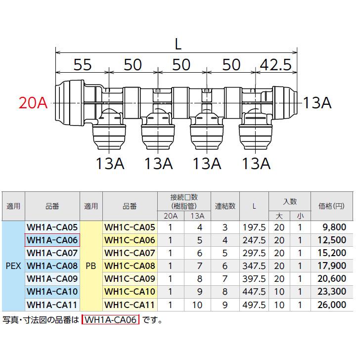 【WH1A-CA11】オンダ製作所 ダブルロックジョイント CA型 回転ヘッダー IN20A×OUT13A L497.5 大ロット(10台) ONDA | オンダ製作所 | 01