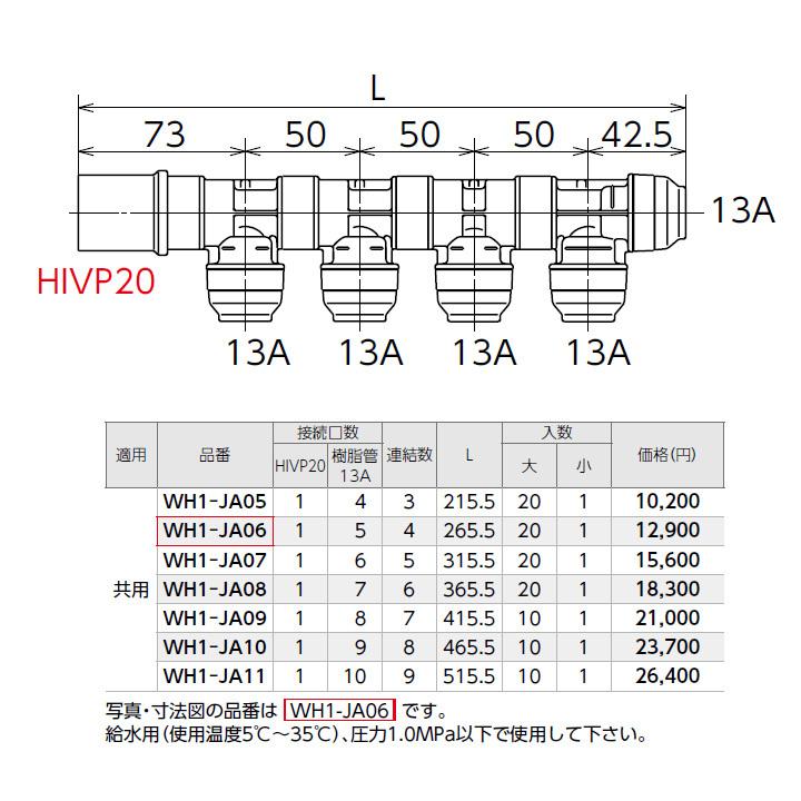 【WH1-JA05】オンダ製作所 ダブルロックジョイント JA型 回転ヘッダー IN HIVP20×OUT13A L215.5 大ロット(20台) ONDA | オンダ製作所 | 01
