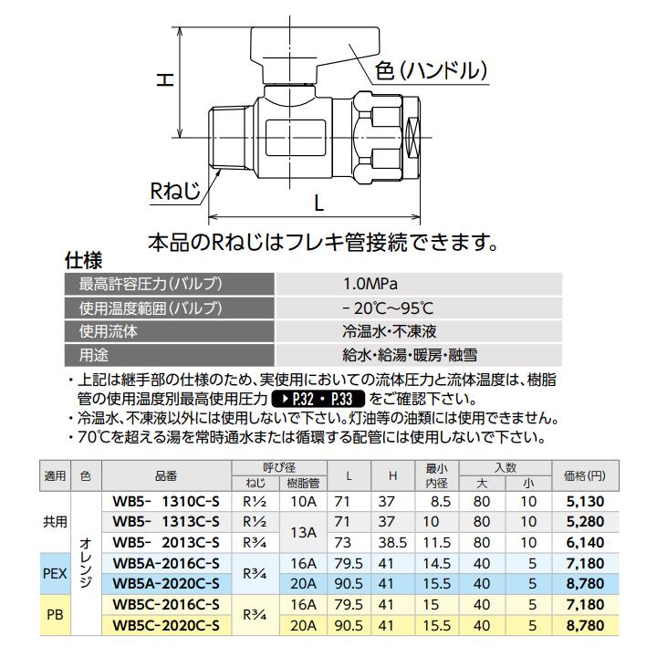 【WB5C-2020C-S】オンダ製作所 ダブルロックジョイント WB5型 テーパおねじ ワンタッチ着脱式ハンドル オレンジ L90.5 大ロット(40台) ONDA_1